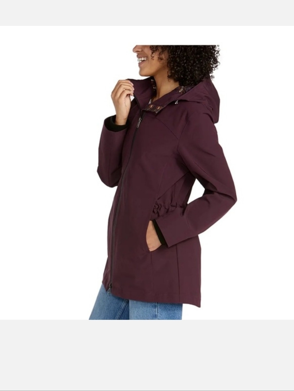 Pendleton Hooded Rain Jacket in Plum Medium